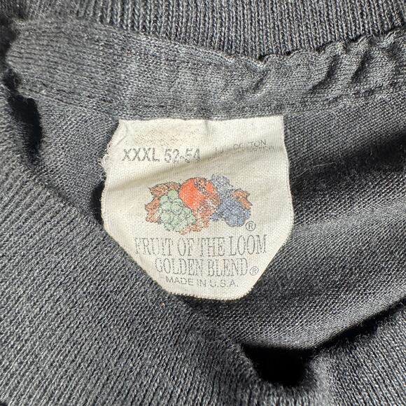 Vintage Fruit of‎ the Loom Pocket Tee Black Men’s XXL Made in USA Single Stitch - Picture 7 of 10